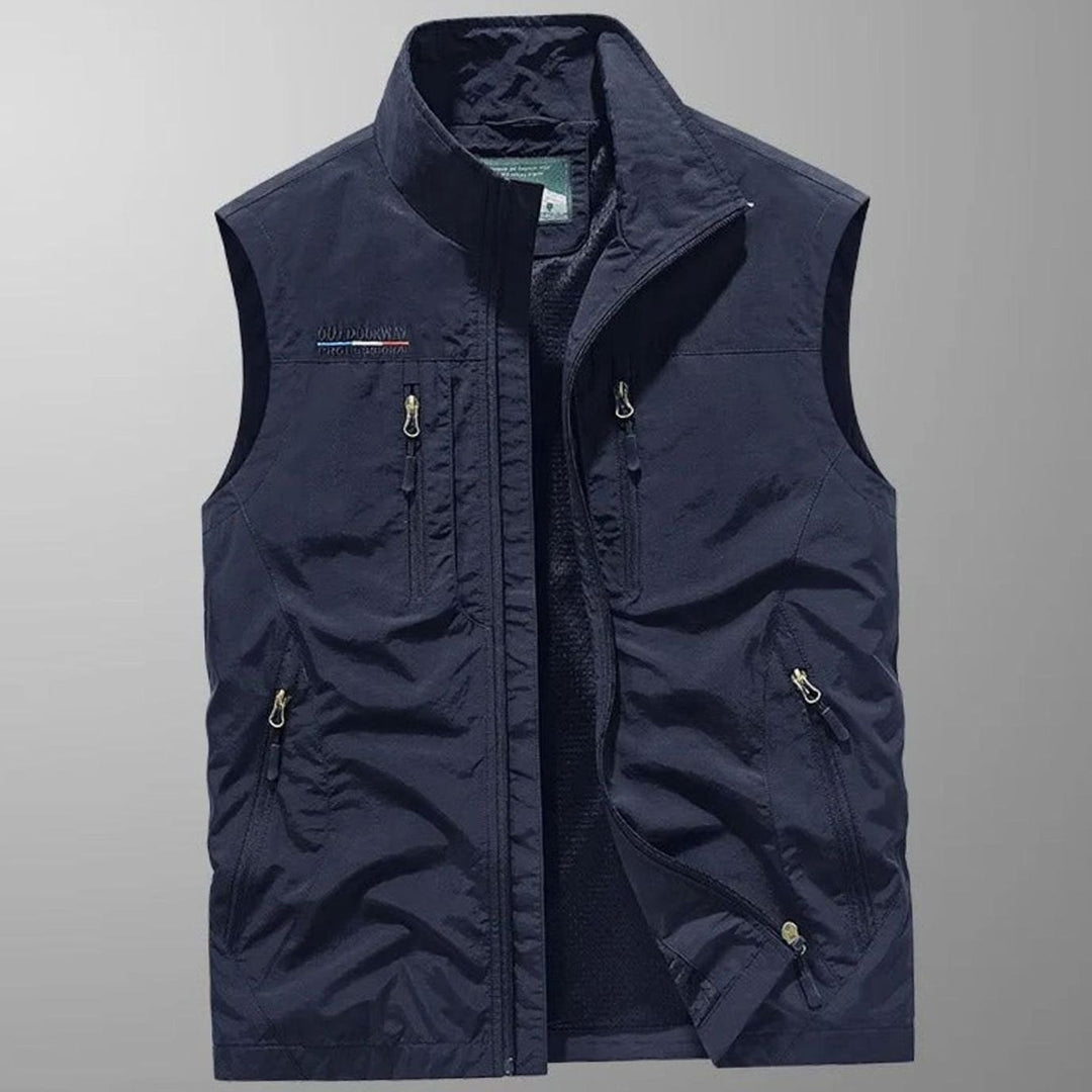 Heren Outdoor Bodywarmer Opstaande Kraag Ritszakken Mouwloos Vest