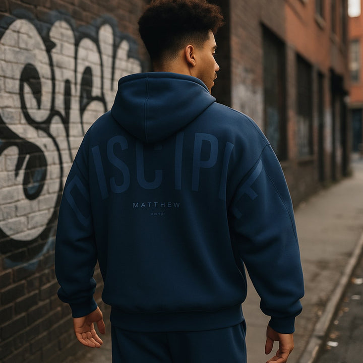 Heren Oversized Fleece Hoodie met Opdruk Streetwear