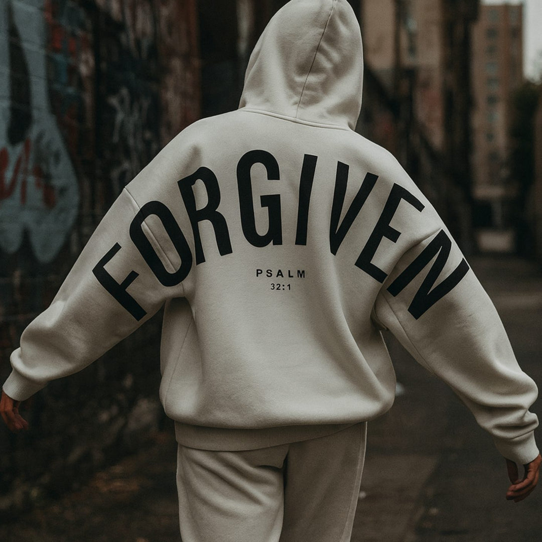 Heren Oversized Fleece Hoodie met Opdruk Streetwear - Vergeven