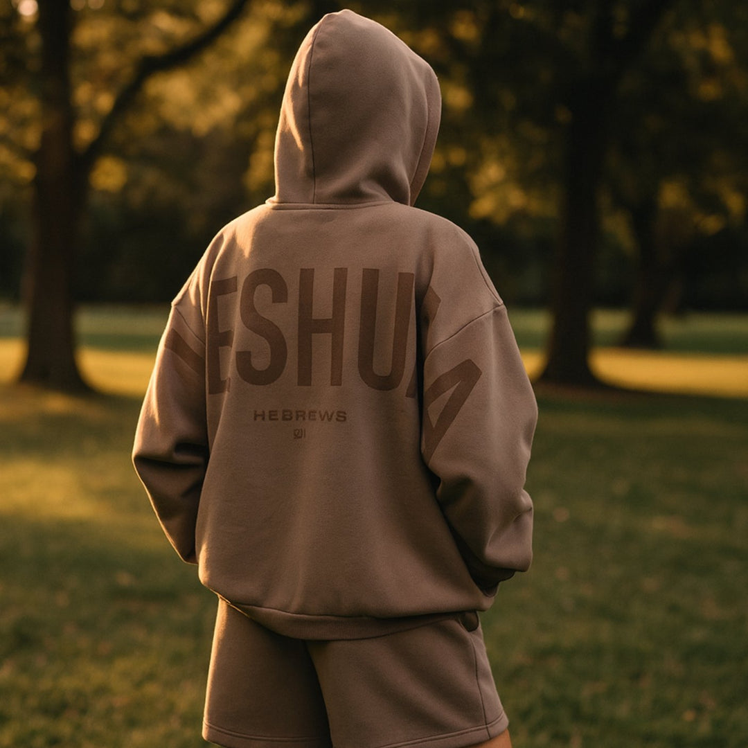 Heren Oversized Fleece Hoodie met Opdruk Streetwear - Yeshua
