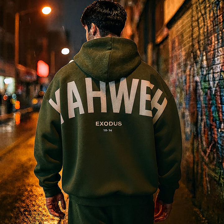 Heren Oversized Fleece Hoodie met Opdruk Streetwear