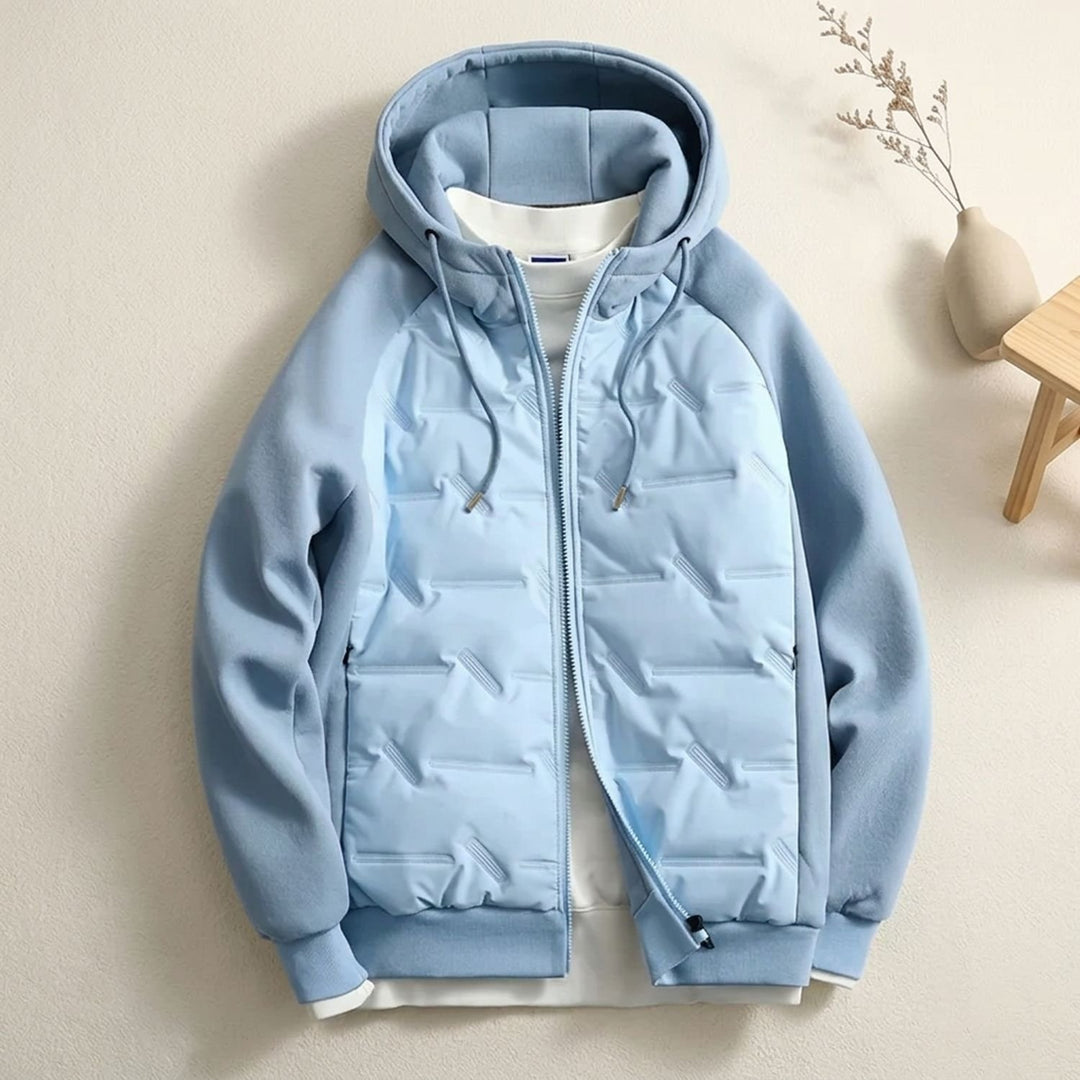 Heren Oversized Gewatteerde Winterjas met Capuchon - Blauw