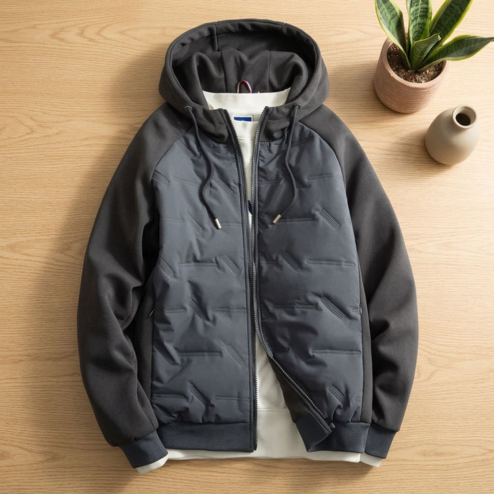 Heren Oversized Gewatteerde Winterjas met Capuchon - Grijs