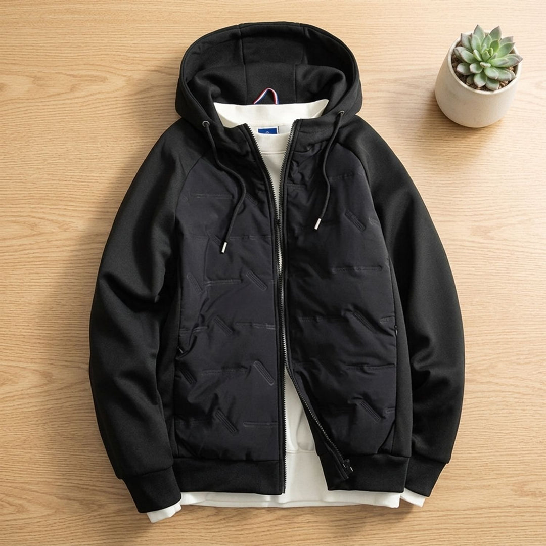 Heren Oversized Gewatteerde Winterjas met Capuchon - Zwart