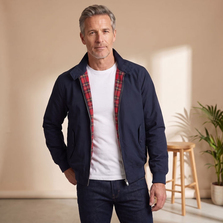 Heren Oversized Harrington Jack Geruite Voering Ritsslui­ting
