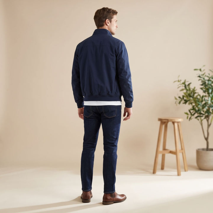Heren Oversized Harrington Jack Geruite Voering Ritsslui­ting