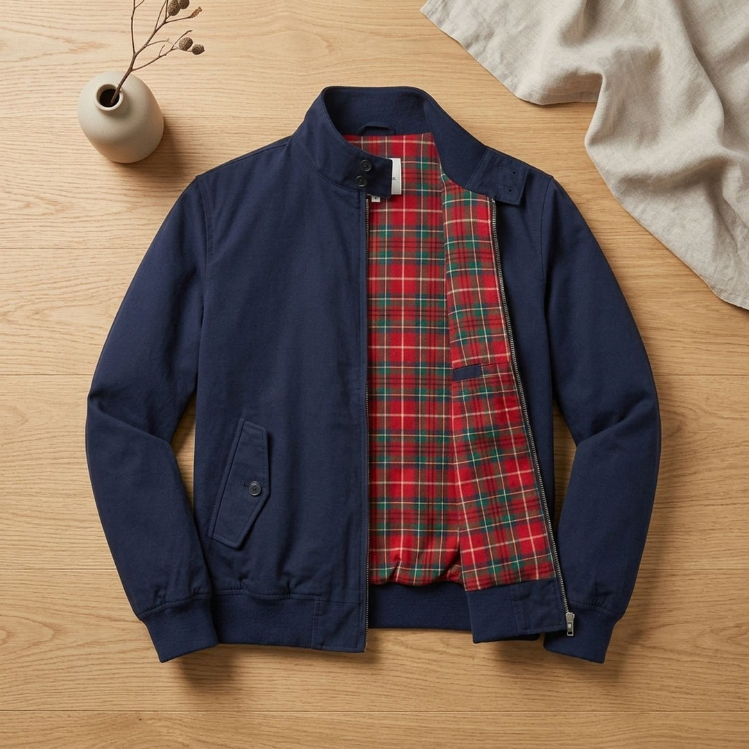 Heren Oversized Harrington Jack Geruite Voering Ritsslui­ting