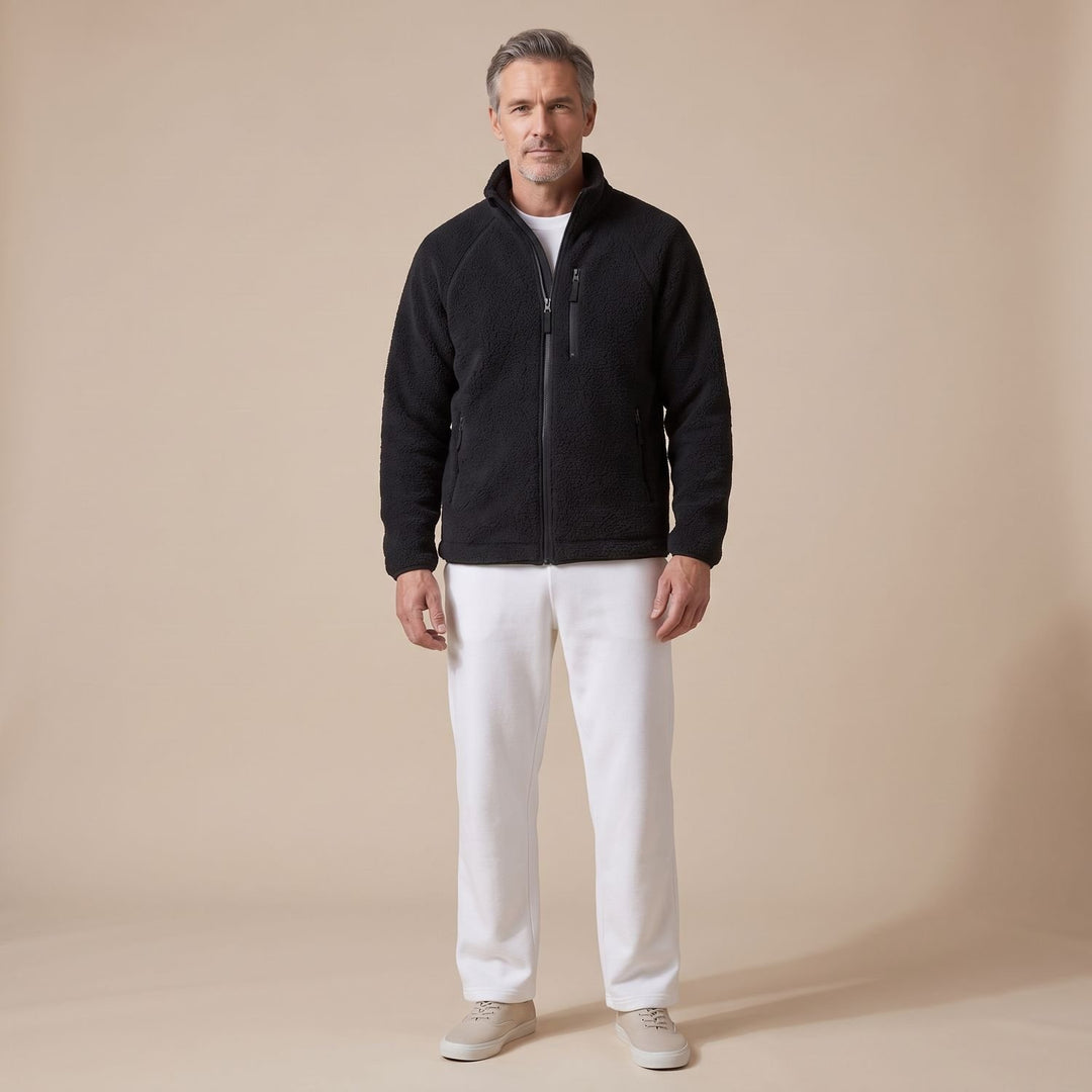 Heren Oversized Relaxed-Fit Fleece Ritsjack
