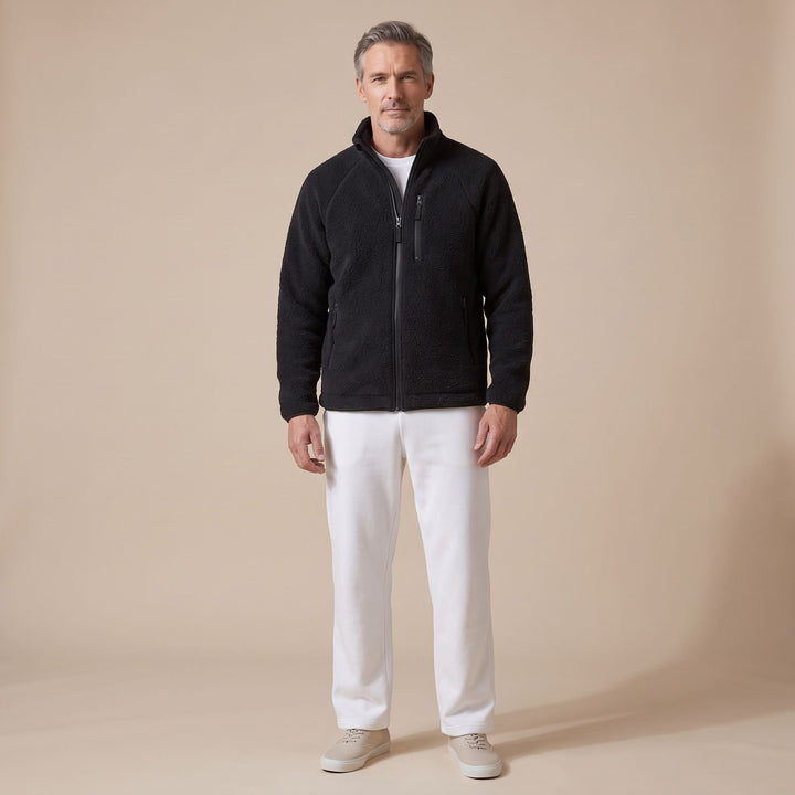 Heren Oversized Relaxed-Fit Fleece Ritsjack