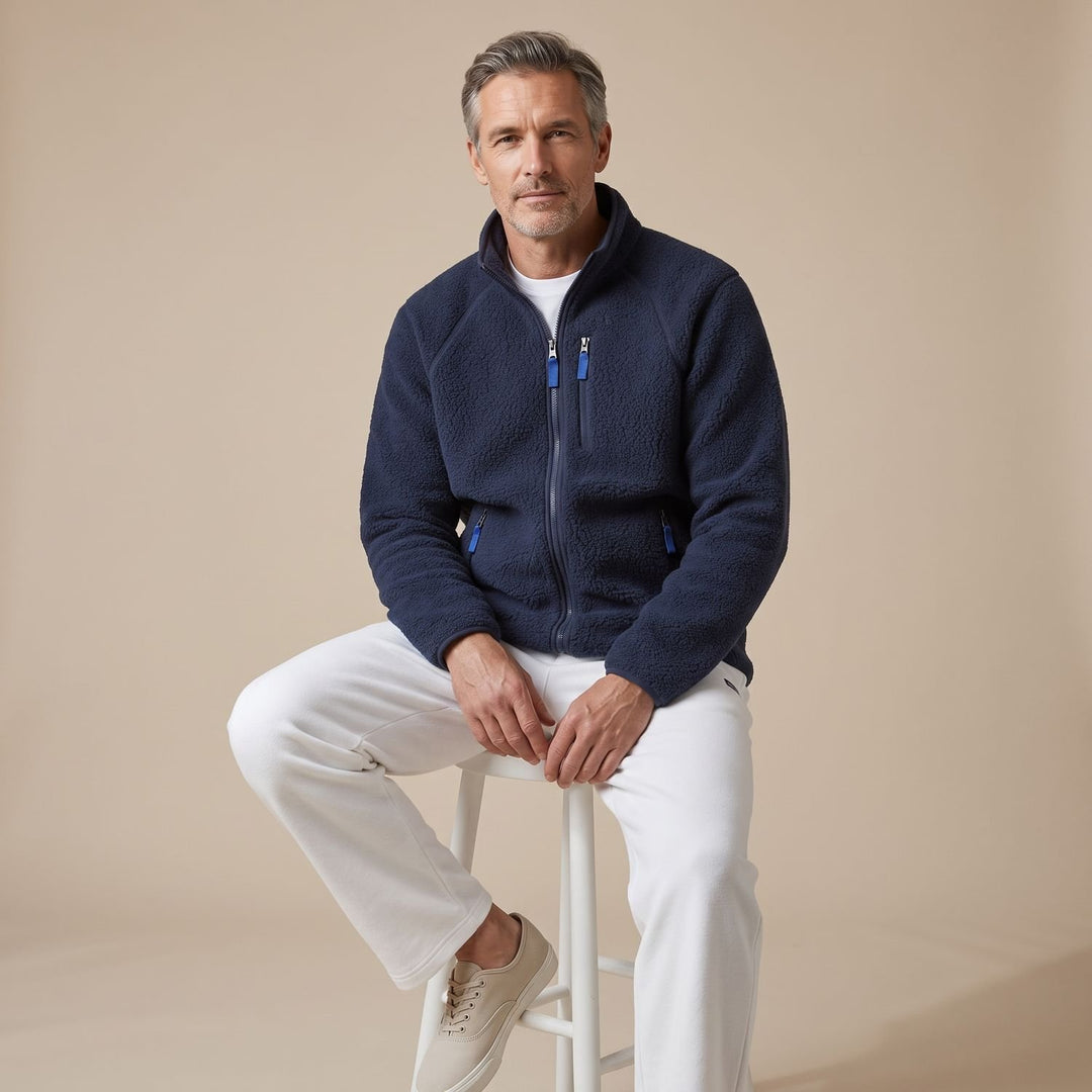 Heren Oversized Relaxed-Fit Fleece Ritsjack