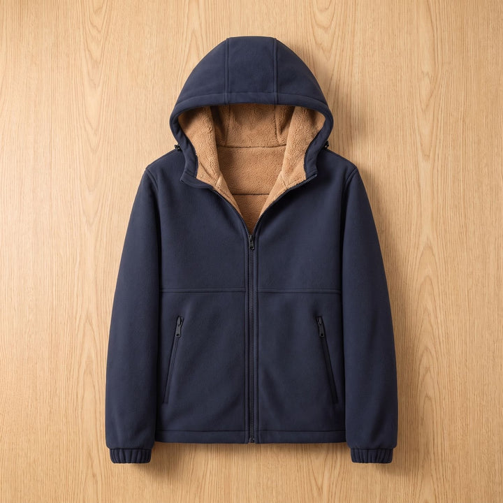 Heren Oversized Sherpa-Gevoerde Hoodie Winterjas met Rits