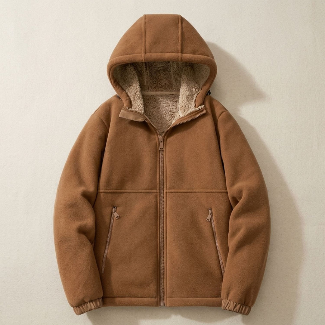 Heren Oversized Sherpa-Gevoerde Hoodie Winterjas met Rits
