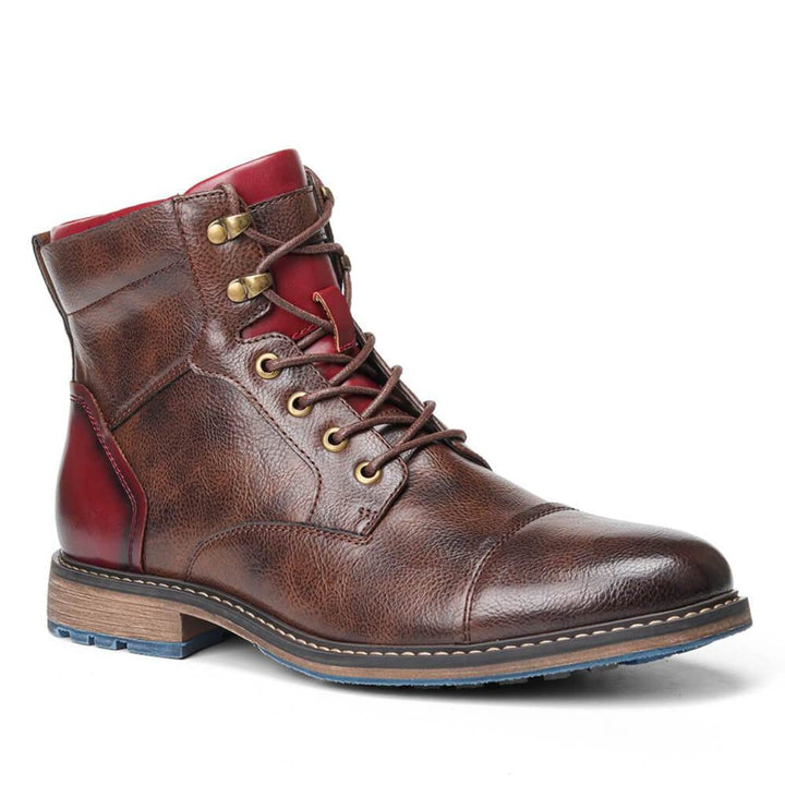 Heren Oxford Leren Veterschoenen Enkellaarsjes met Rits