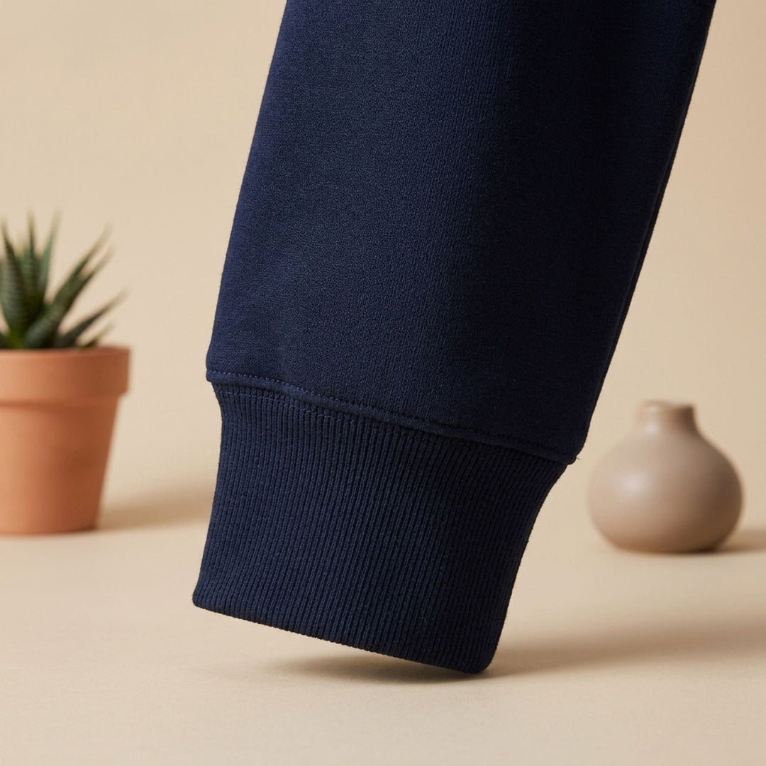 Heren Quarter-Zip Fleece Sweater met Staande Kraag
