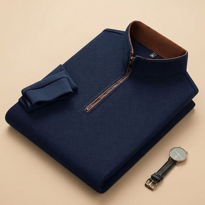 Heren Quarter-Zip Mock Neck Trui Lange Mouwen