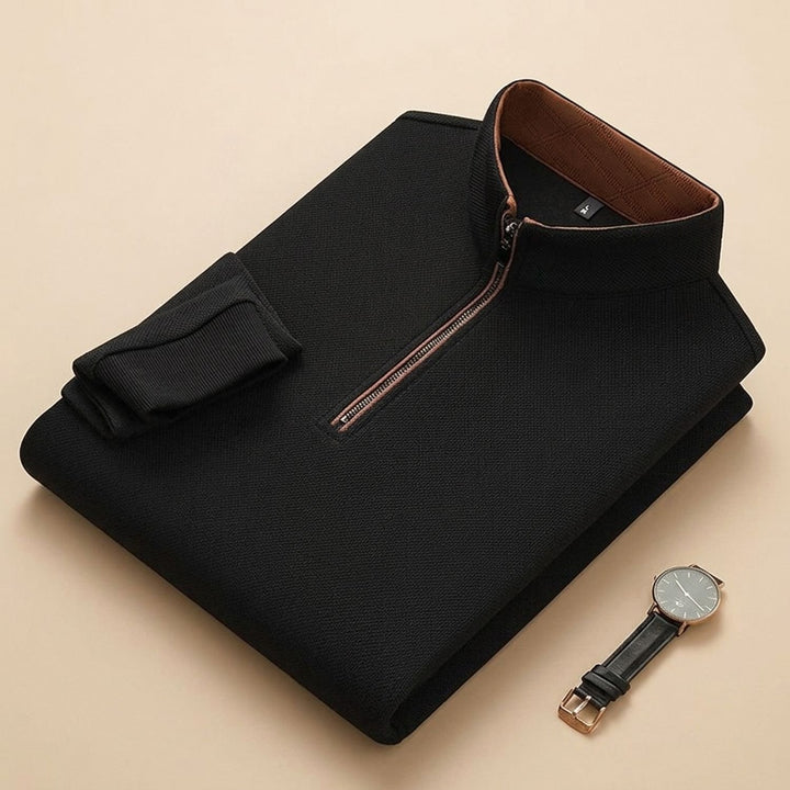 Heren Quarter-Zip Mock Neck Trui Lange Mouwen