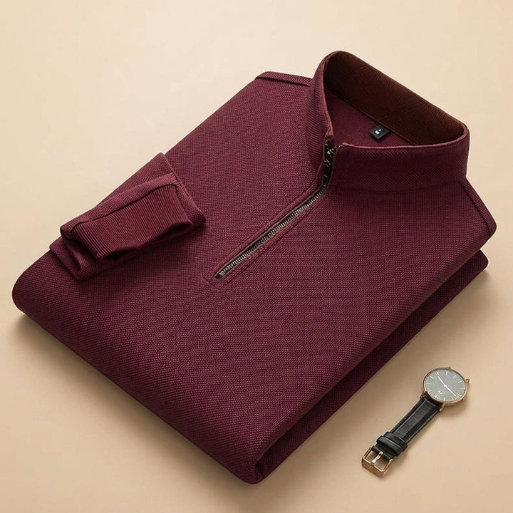 Heren Quarter-Zip Mock Neck Trui Lange Mouwen