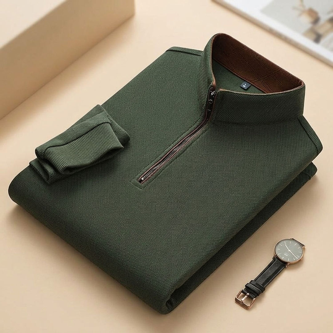 Heren Quarter-Zip Mock Neck Trui Lange Mouwen