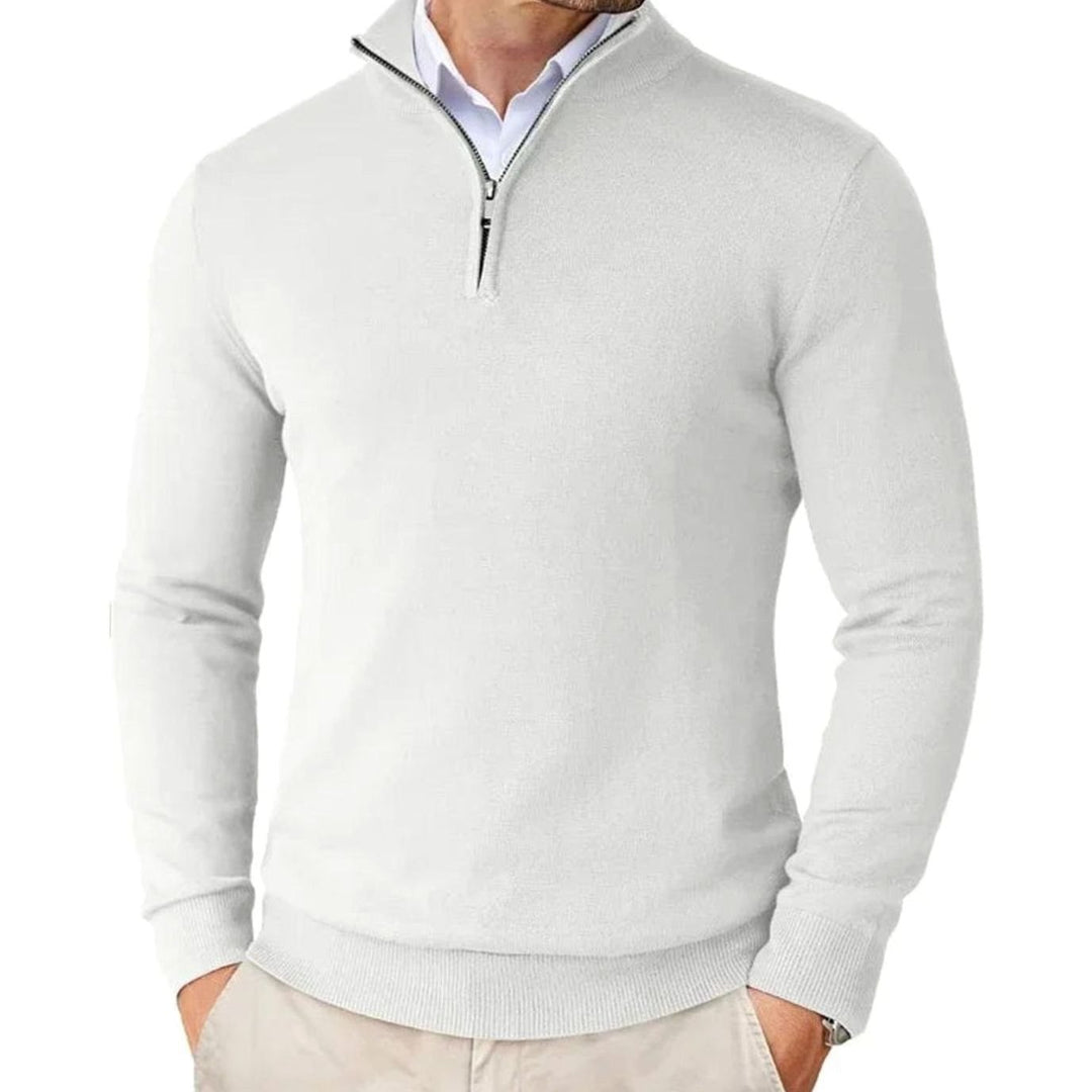 Heren Quarter-Zip Trui met Halve Ritssluiting, Black