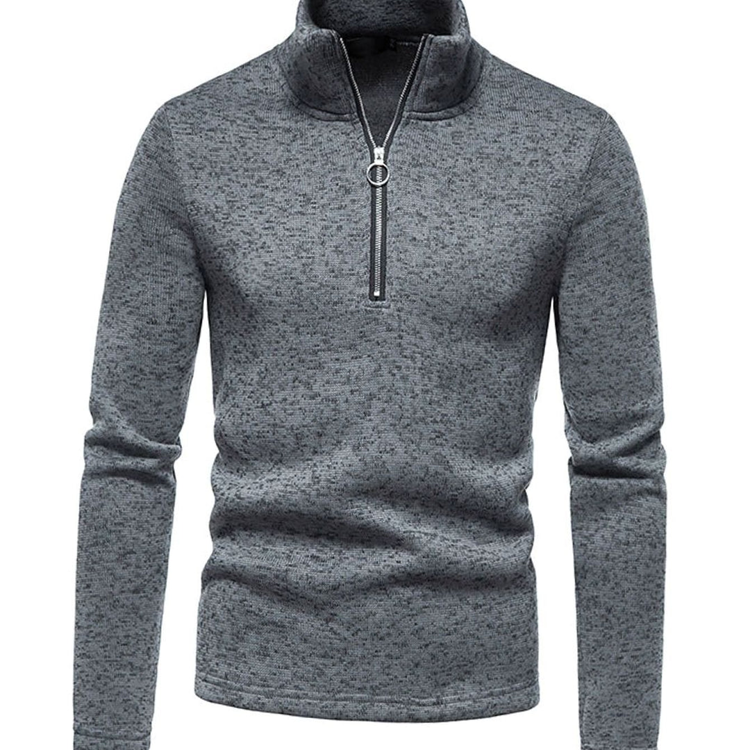 Heren Regular Fit Fijngebreide Half-Zip Trui Staande Kraag