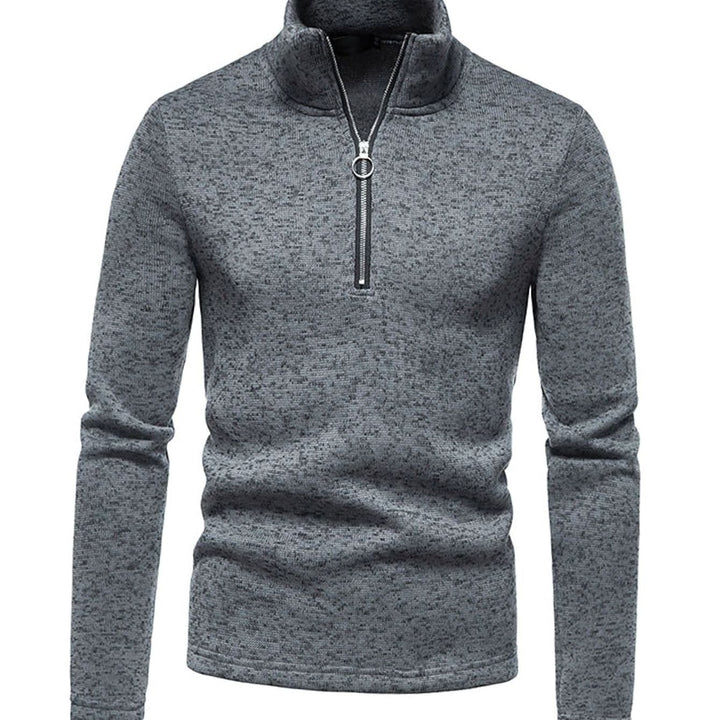 Heren Regular Fit Fijngebreide Half-Zip Trui Staande Kraag