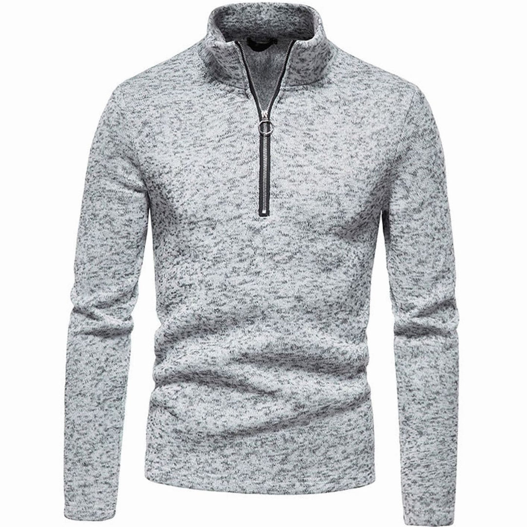 Heren Regular Fit Fijngebreide Half-Zip Trui Staande Kraag