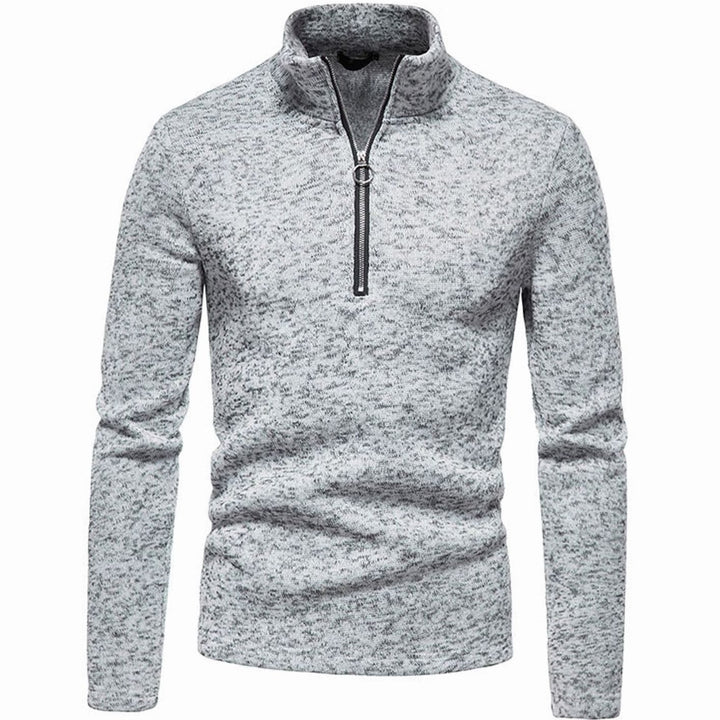 Heren Regular Fit Fijngebreide Half-Zip Trui Staande Kraag