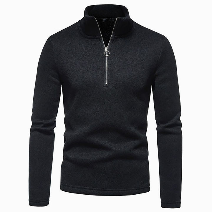 Heren Regular Fit Fijngebreide Half-Zip Trui Staande Kraag