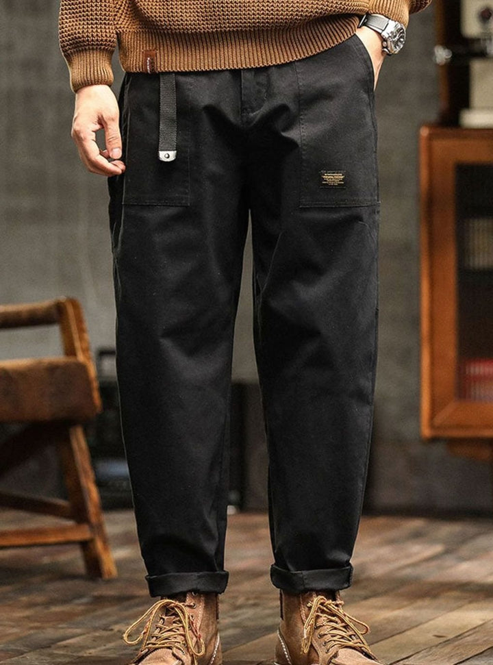 Heren Relaxed-Fit Cargo Pantalon met Utility Zakken en Rolbare Manchetten