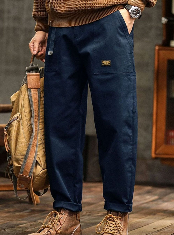 Heren Relaxed-Fit Cargo Pantalon met Utility Zakken en Rolbare Manchetten