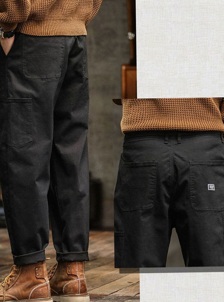 Heren Relaxed-Fit Cargo Pantalon met Utility Zakken en Rolbare Manchetten
