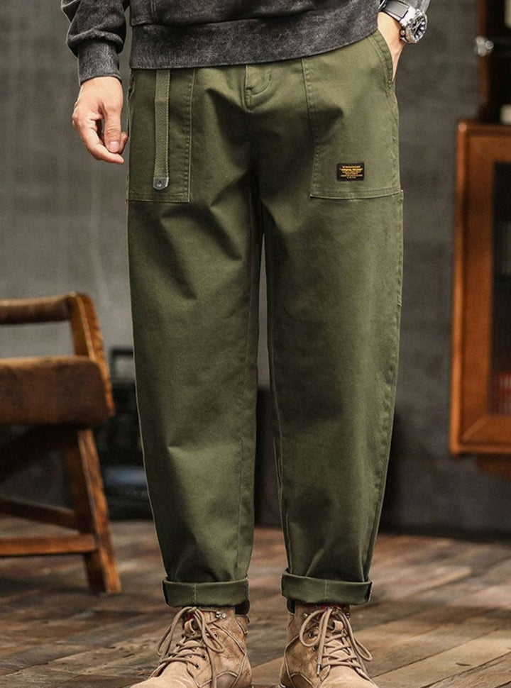 Heren Relaxed-Fit Cargo Pantalon met Utility Zakken en Rolbare Manchetten
