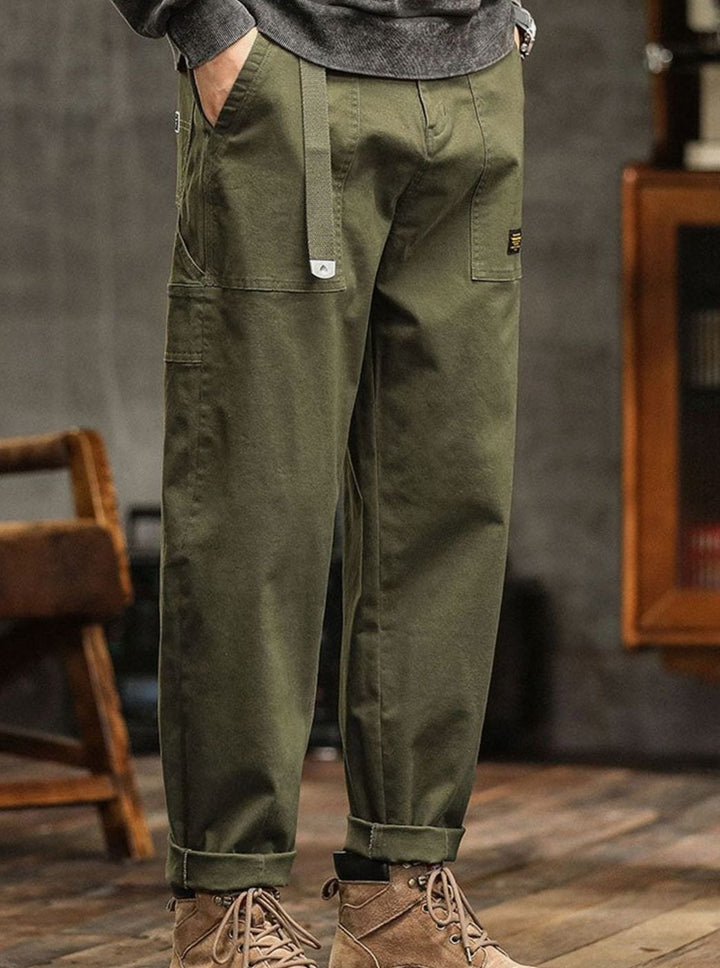 Heren Relaxed-Fit Cargo Pantalon met Utility Zakken en Rolbare Manchetten