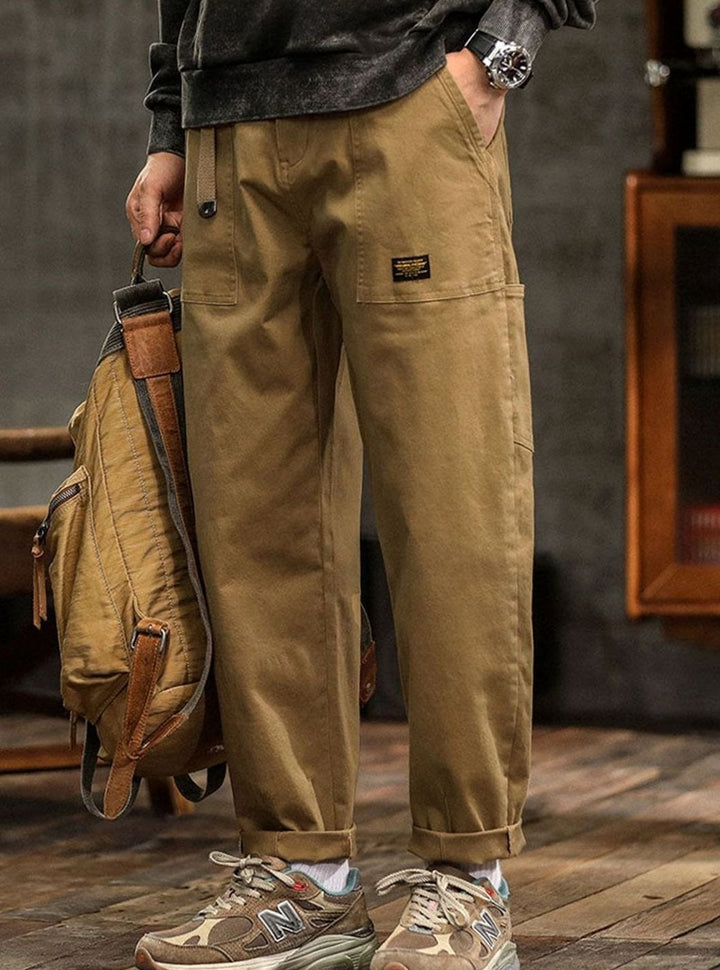 Heren Relaxed-Fit Cargo Pantalon met Utility Zakken en Rolbare Manchetten