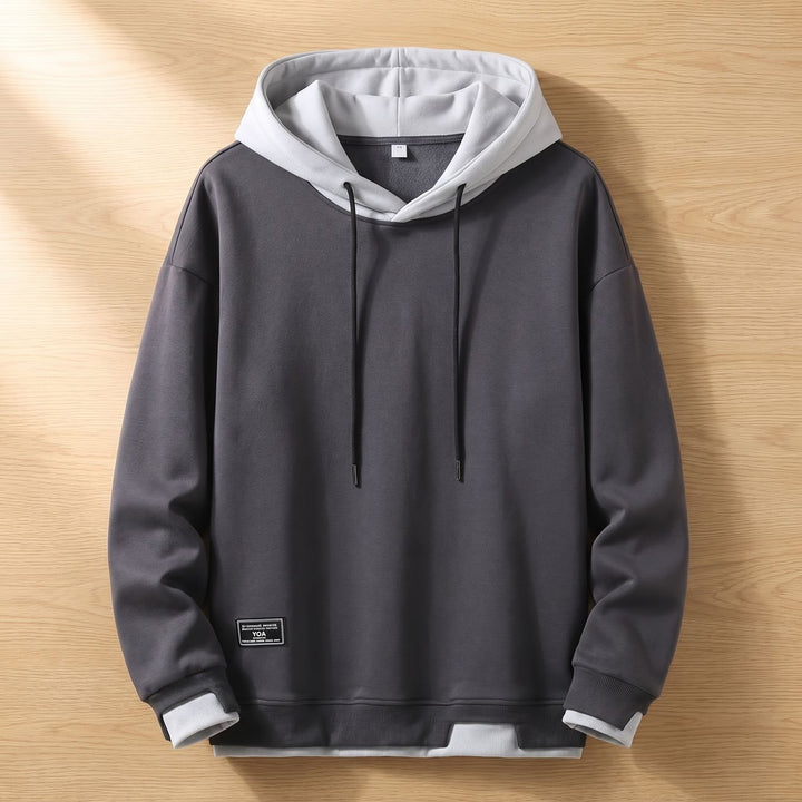 Heren Relaxed Fit Hoodie Sweatshirt met Trekkoord - Grijs