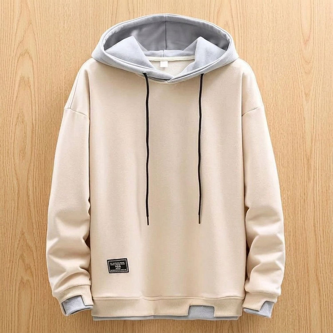 Heren Relaxed Fit Hoodie Sweatshirt met Trekkoord - Beige