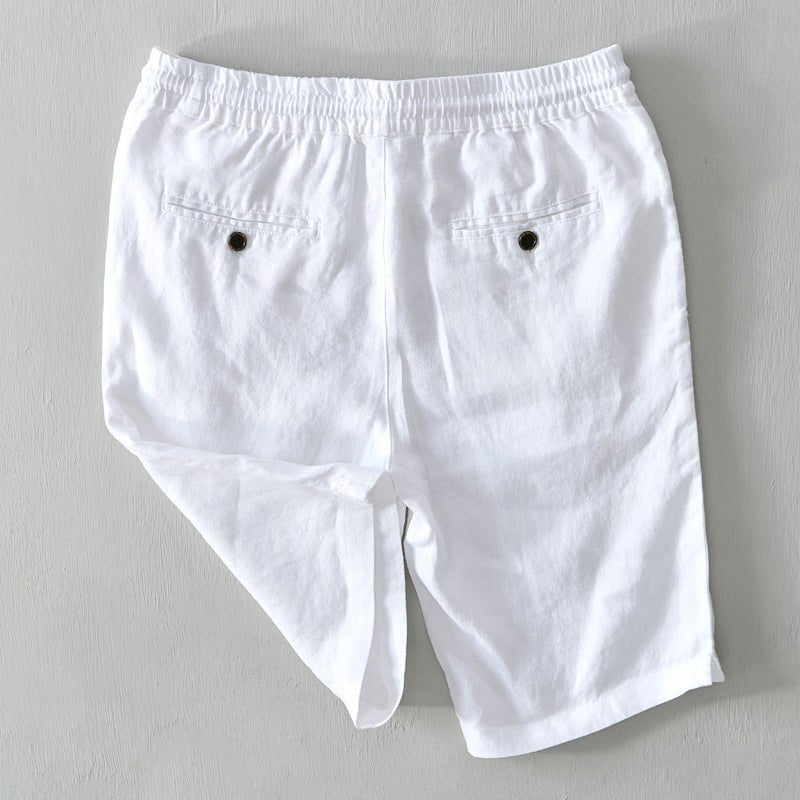 Heren Relaxed-Fit Linen Trekkoord Shorts
