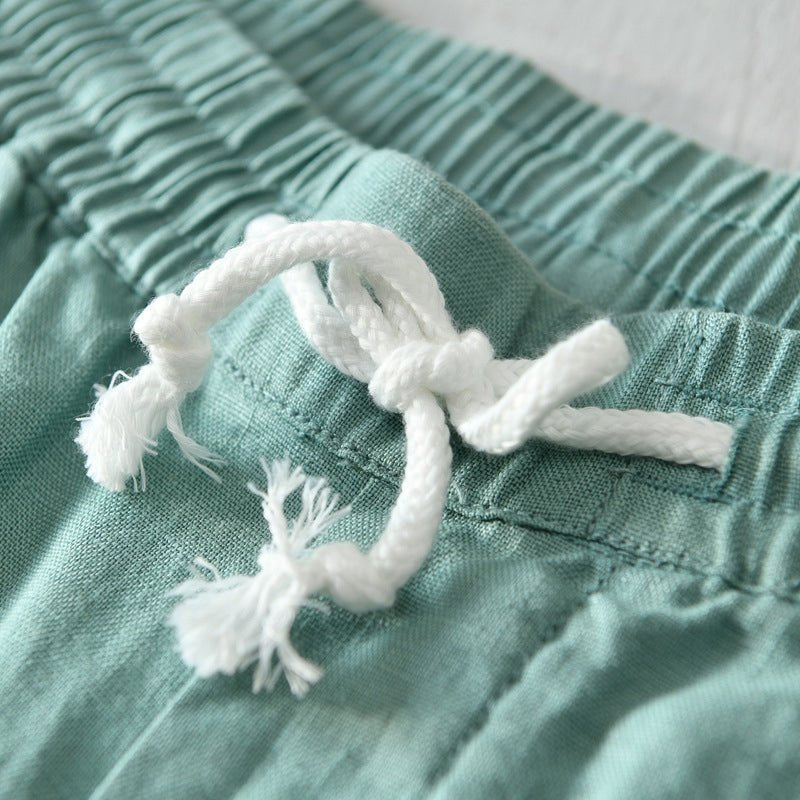 Heren Relaxed-Fit Linen Trekkoord Shorts
