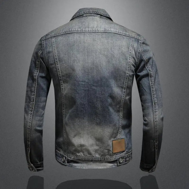 Heren Retro Gewassen Denim Jacket Vintage Spijkerjack
