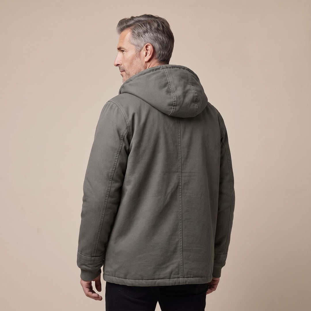 Heren Sherpa-gevoerde Winterjas met Capuchon Knopen