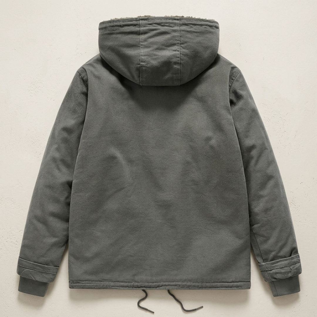 Heren Sherpa-gevoerde Winterjas met Capuchon Knopen