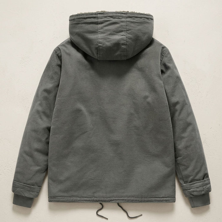 Heren Sherpa-gevoerde Winterjas met Capuchon Knopen