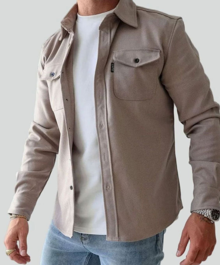 Heren Shirtjac met Knoopsluiting en Borstzakken