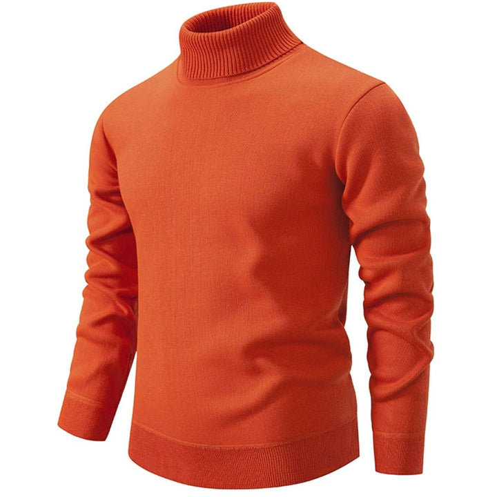 Heren Slanke Rolkraag Fijngebreide Pullover Geribbelde Boorden