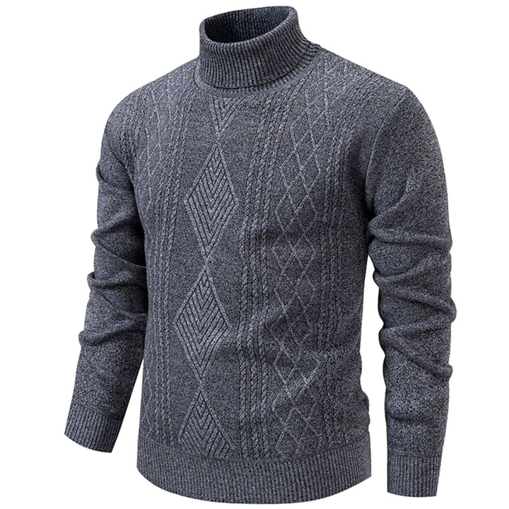 Heren Slanke Rolkraag Kabelgebreide Pullover