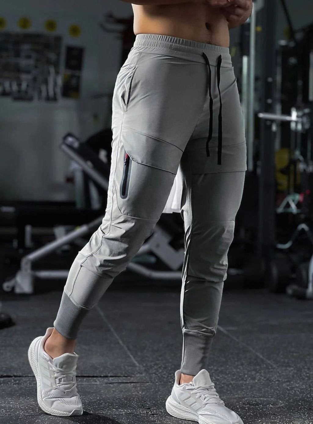 Heren Slim-Fit Jogger Pantalon Heren met Ritszakken