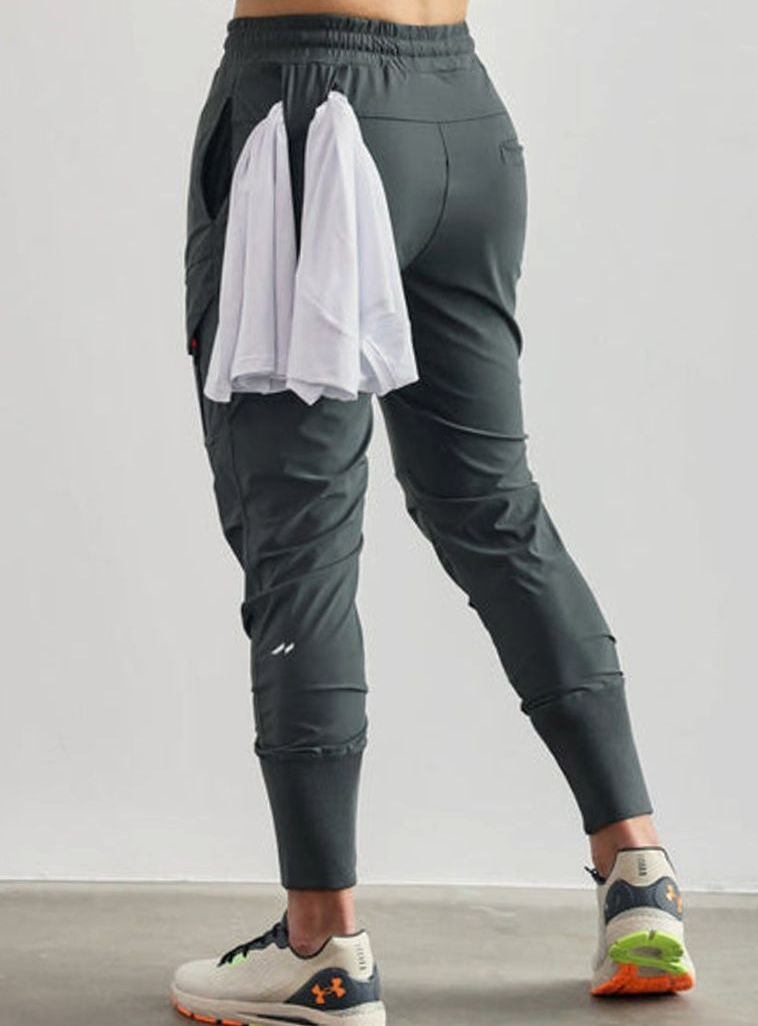 Heren Slim-Fit Jogger Pantalon Heren met Ritszakken
