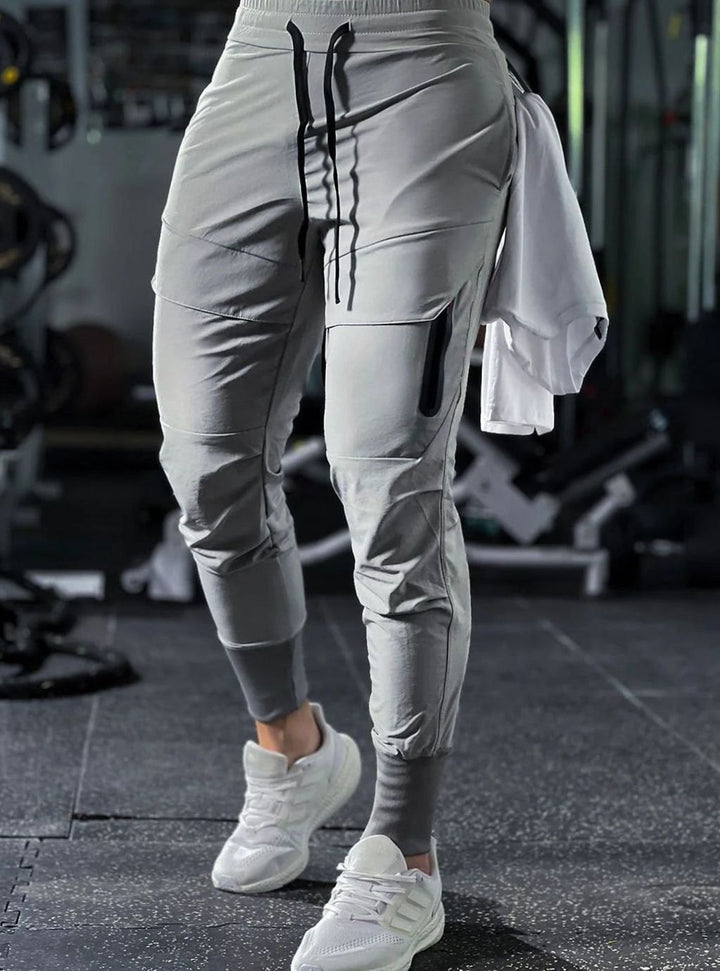 Heren Slim-Fit Jogger Pantalon Heren met Ritszakken