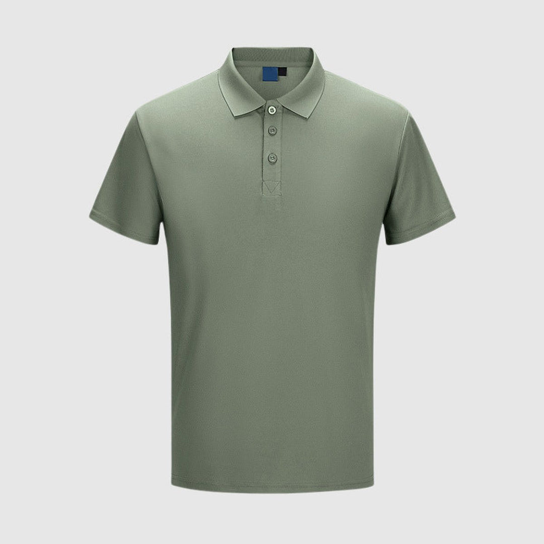 Heren Slim-Fit Kortemouw Poloshirt met Knoopsluiting