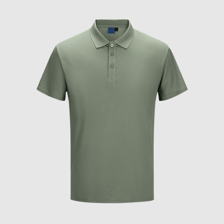 Heren Slim-Fit Kortemouw Poloshirt met Knoopsluiting